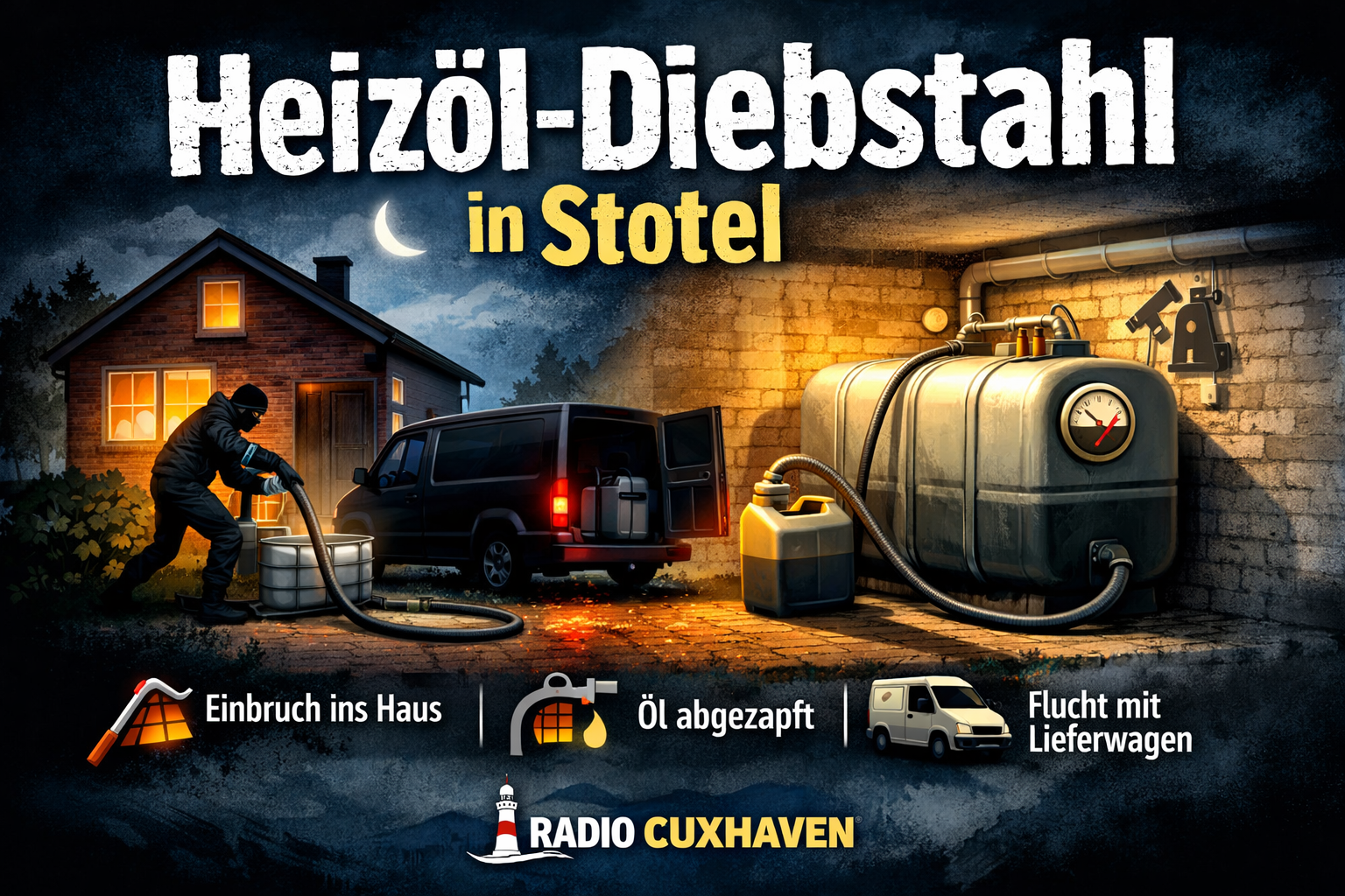 Einbruch in Stotel: Täter lassen Heizöl mitgehen